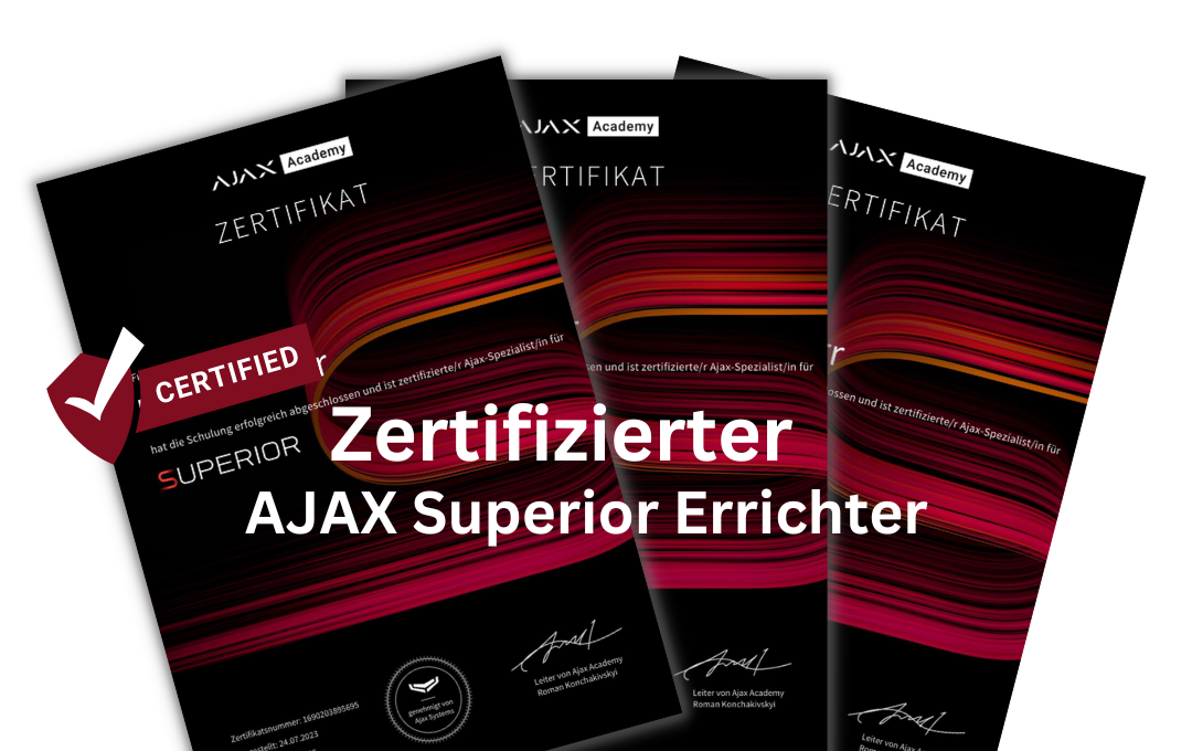 ajax superior zertifikat zertifizierter ajax alarmanlagen errichter
